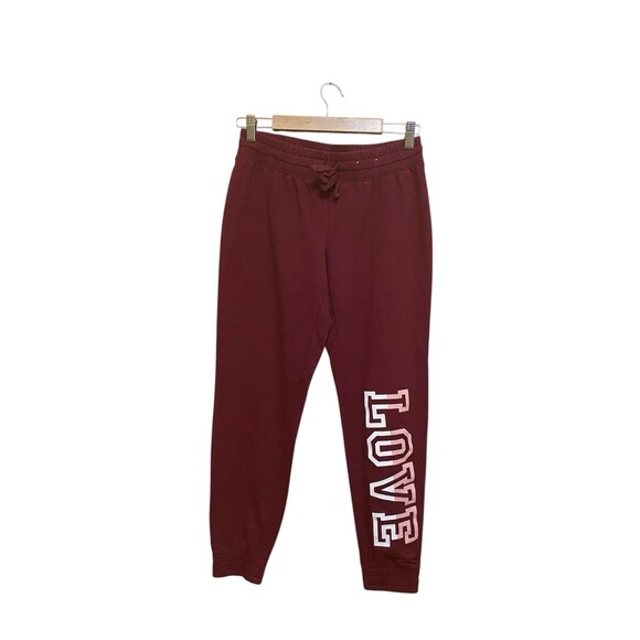 Flirtitude Active Women’s Burgundy/Wine Sweatpants Graphic Print "LOVE" Size S - Picture 1 of 8